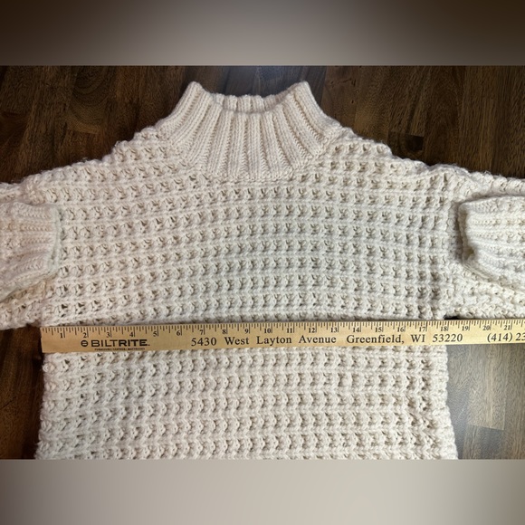 SKYE’S THE LIMIT WOMENS CHUNKY OPEN KNIT MOCK TURTLENECK WHITE/CREAM SWEATER XL - Picture 9 of 10